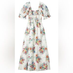 Wayf Floral Print Dress with Puff Sleeves